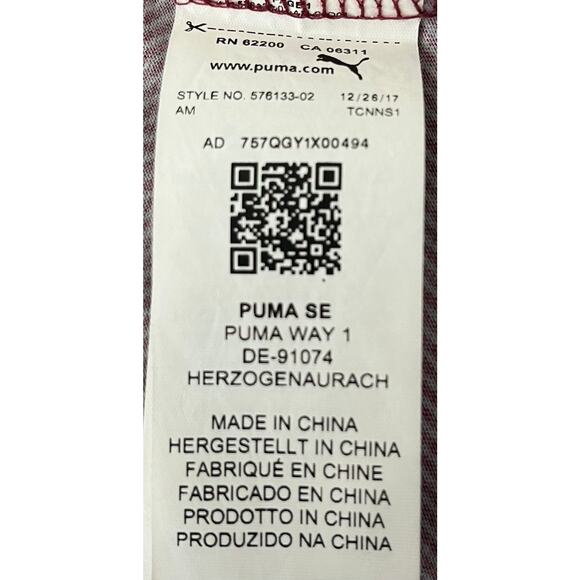 PUMA SHORT SLEEVE GOLF POLO, MENS, XXL, CRANBERRY & WHITE STRIPES, FRONT POCKET - Picture 10 of 12